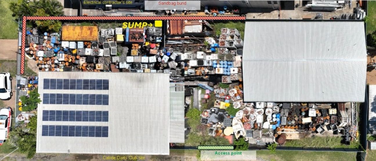 Aerial photo of site cleanup
